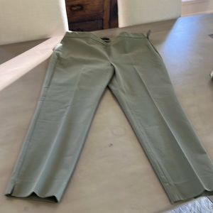Talbots sage green straight fit side zip pants